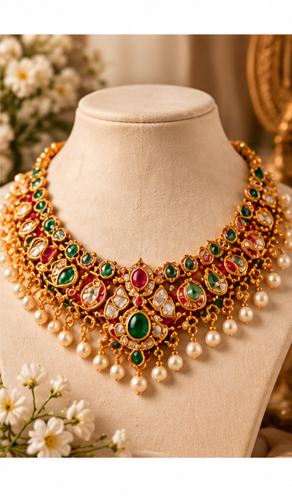 gold necklace jewellery design