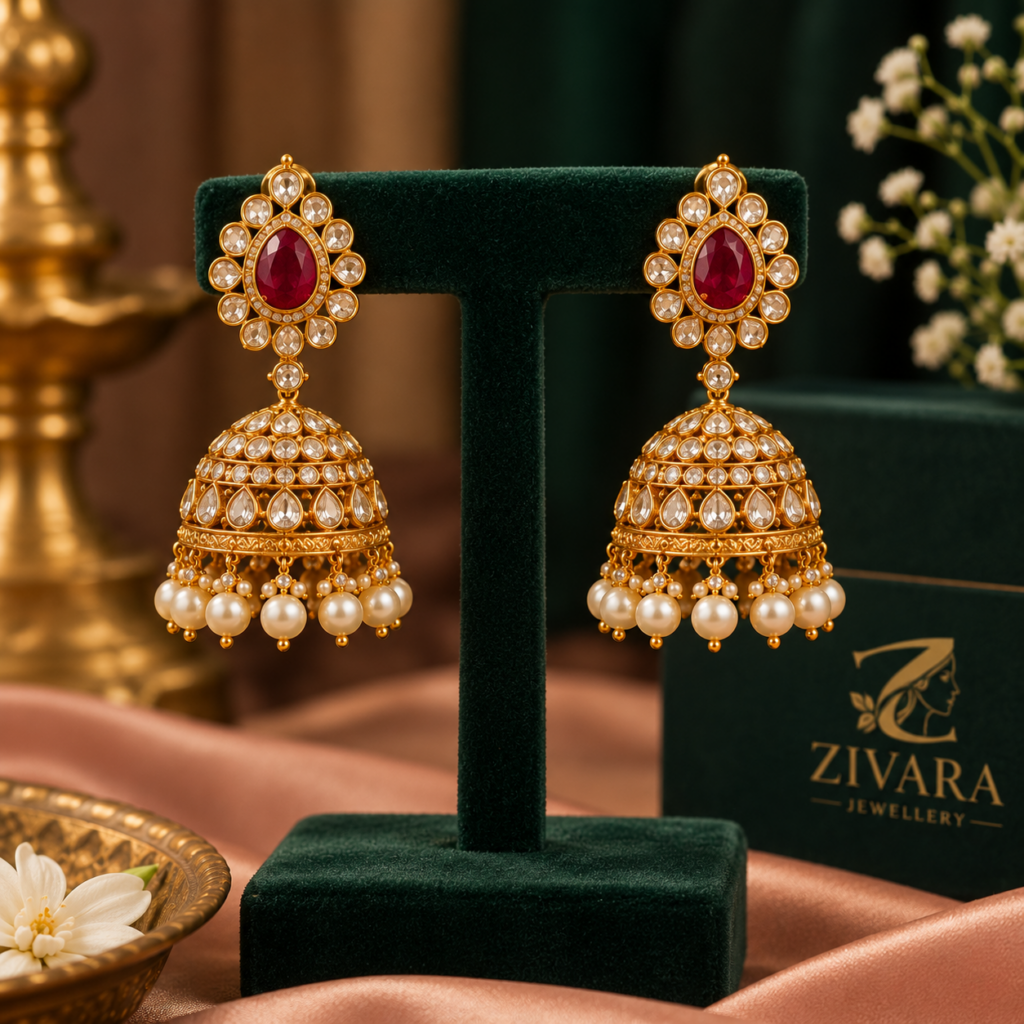 elegant traditional jhumka earrings