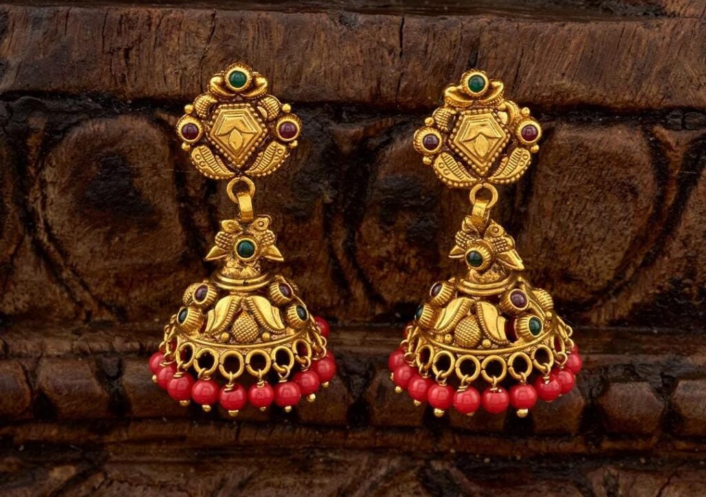 traditional gold-toned jhumka